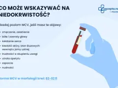 Co to MCV? Zbadaj poziom MCV, jeśli masz objawy niedokrwistości: zmęczenie, bladość, zawroty głowy. Norma MCV to 82-92 fl.
