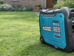 Generador inverter Konner & Sohnen en césped. Ideal para saber que generador necesito para una casa, portátil y eficiente.