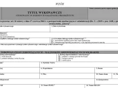 Formularz TW-1 (4) - wzór tytułu wykonawczego do egzekucji należności pieniężnych. Zawiera dane zobowiązanego.