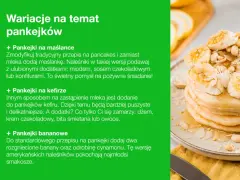 Stos prostych pankejków z bananami i migdałami, polane miodem. Idealne na śniadanie.