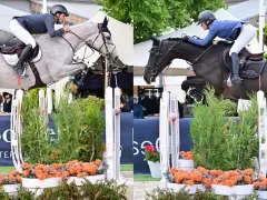 Un cavalier espagnol connu saute un obstacle avec son cheval.