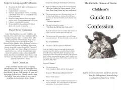 A guide to confession, with examples of sins to say, prayers, and the steps for a good confession.