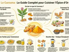 Guide complet pour cuisiner l'épice d'or : comment utiliser le curcuma en poudre pour colorer riz, pâtes, omelettes, et dans des recettes comme le poulet au lait de coco.