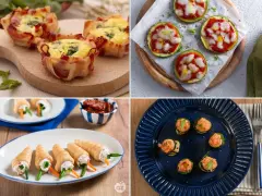Mini quiche con pancetta, pizzette di zucchine, rotolini salati e involtini di zucchine con salmone: un tripudio di antipasti estivi perfetti per ogni occasione.