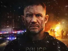 Policjant z ranami na twarzy, w tle płonące budynki i policyjne radiowozy. Sprawdź, co nowego na Netflix!