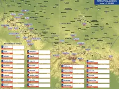Mapa poglądowa z zaznaczonymi szczytami i ich wysokościami. kgp wykaz szczytów.