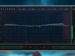 Gullfoss VST: wykres korektora audio z ustawieniami Recover, Tame, Bias i Brighten.