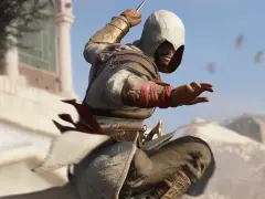 Basim, listo para la acción, con su hoja oculta lista. Los trofeos de Assassin's Creed Mirage esperan a los jugadores.