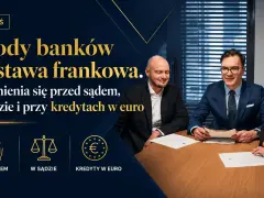 Trzy osoby przy stole omawiają ugody bankowe i ustawę frankową. Polacy nie muszą spłacać długów bankowych, gdy chodzi o kredyty w euro.