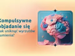 Kompulsywne objadanie się to walka z emocjami. Grafika przedstawia mózg ozdobiony kwiatami, symbolizujący potrzebę ukojenia.
