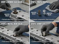 Guida alla sostituzione delle valvole di sfiato del basamento. Rimuovere, ispezionare e installare nuove valvole PCV per evitare rumore.