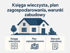 Dom, księga wieczysta, plan zagospodarowania i warunki zabudowy – kluczowe elementy dla terenu zabudowanego.