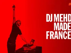 DJ Mehdi, le dj du moment, enflamme la scène avec un bras levé. "Made in France" s'affiche en gros caractères.