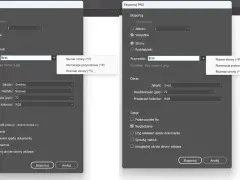 Ustawienia eksportu pliku png: jakość średnia, rozdzielczość 72 ppi, przestrzeń kolorów RGB. Opcje obejmują wygładzanie.