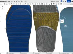 Onshape interface showing 3D shoe model design, a prime example of the best 3D CAD software for complex assemblies.