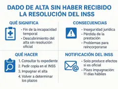 El INSS te puede dar el alta sin avisar, causando inseguridad jurídica y pérdida de prestación. Consulta tu expediente y pide copia.