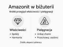 Amazonit w biżuterii: poznaj jego właściwości, takie jak spokój i harmonia. Dowiedz się, jak pielęgnować ten kamień, unikając chemii.