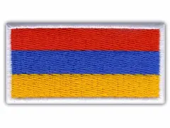 Naszywka z flagą Armenii: czerwono-niebiesko-pomarańczowa.