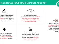 Protégez votre audition : attention au seuil de danger de 80 décibels (dB). Utilisez des protections auditives et ajustez le volume.