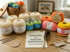 Kordonek, włóczka bawełniana i złota włóczka w różnych kolorach, gotowe do tworzenia pięknych projektów.