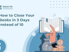 Streamline your finances with bookkeeping automation. This graphic shows how to close books faster, with money bags and rising arrows symbolizing efficiency and growth.