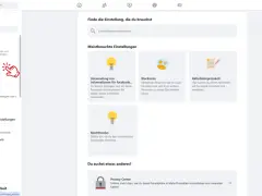 Facebook-Einstellungen: Ein Finger tippt auf "Kontenübersicht" in der linken Seitenleiste.
