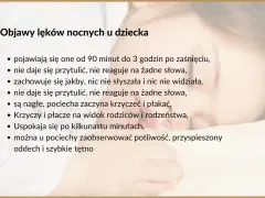 Histeryczny płacz dziecka w nocy, gdy nie daje się przytulić ani uspokoić. Objawy lęków nocnych u malucha.