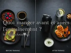 Repas avant et après l'entraînement : avoine et café avant, poulet et patates douces après. Un encas sportif idéal pour la récupération.
