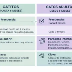 Guía para saber como desparasitar a un gato: frecuencia y tipos de parásitos según edad.