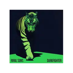 Tygrys w neonowym zielonym świetle, jak na okładce "Darkfighter" Rival Sons. "Bird in the hand" to tytuł, który przychodzi na myśl.