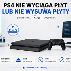 Konsola PS4 nie wysuwa płyty? Napęd dysku zablokowany, potrzebna diagnostyka i naprawa. Szybka pomoc i gwarancja na usługę.