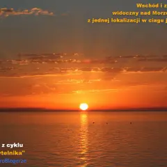 Wschód słońca nad Morzem Bałtyckim maluje niebo odcieniami pomarańczy i różu. Czy to możliwe, by zobaczyć wschód i zachód słońca z jednego miejsca?