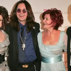 Ozzy Osbourne z rodziną: żona Sharon i dzieci Kelly i Jack.