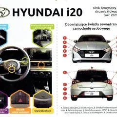 Na egzaminie z prawa jazdy na Hyundai i20 poznasz obsługę świateł: pozycyjnych, mijania, kierunkowskazów, awaryjnych i przeciwmgielnych.