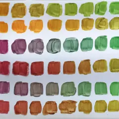 Farbpaletten zeigen, wie man aus verschiedenen Farben Rot mischt. Orange, Karmin und Magenta sind die Grundfarben.