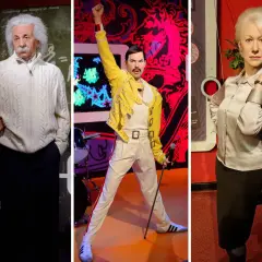 Figury woskowe we Władysławowie: Einstein, Freddie Mercury i Helen Mirren.