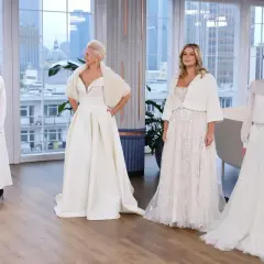 Eleganckie suknie ślubne i futrzane etole – inspiracje, co ubrać na ślub cywilny zimą.