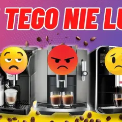 Trzy ekspresy do kawy z emotikonami wyrażającymi niezadowolenie. Dowiedz się, jak czyścić ekspres do kawy, by uniknąć takich min!