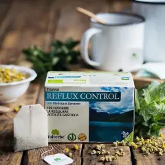 Tisana Reflux Control con melissa e zenzero per favorire la motilità gastrica. Aiuta a contrastare gastrite e reflusso.