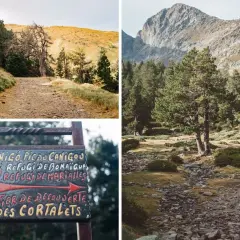 Sentier de découverte vers le pic du Canigou, idéal pour une randonnée d'un jour. Paysages de montagne et signalisation GR10.