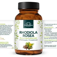 Rhodiola Rosea Kapseln: Unterstützung für das Wohlbefinden, kann die Hormonbalance positiv beeinflussen. 200mg Rosenwurzextrakt pro Kapsel.