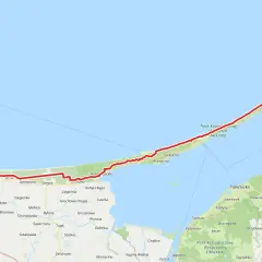 Trasa rowerowa Velo R10 wzdłuż wybrzeża, od Mikoszewa przez Stegnę, aż po Park Krajobrazowy Wysoczyzny Elbląskiej.