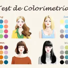 Test de colorimetría: cuatro mujeres con paletas de colores asociadas a primavera, verano, otoño e invierno.