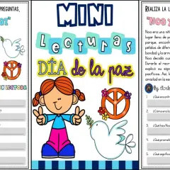 Fichas imprimibles para el Día de la Paz con lecturas y preguntas. Incluyen un texto sobre la importancia de la paz y otro sobre Noa y la Flor de la Paz.