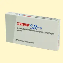Opakowanie leku Tertensif SR 1,5 mg z indapamidem, 30 tabletek. Lek Tertensif wycofany.