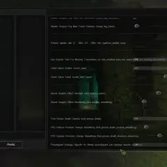 Ustawienia gry S.T.A.L.K.E.R. Anomaly, opcje graficzne i dźwiękowe. Włączono opcję "Use English Text For Missing Translations", co może pomóc w spolszczeniu gry.
