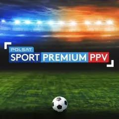 Piłka na boisku, logo Ligi Mistrzów i Ligi Europy, a w centrum napis Polsat Sport Premium PPV. Emocje piłkarskie na żywo!