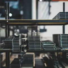 Półki z profilami aluminiowymi. Warto wiedzieć, jak odróżnić żeliwo od stali, bo materiały te mają różne zastosowania.