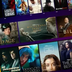 Plakat HBO z miniaturami filmów i seriali: "The Gilded Age", "Wychowane przez wilki", "Billions", "Kimi", "The Girl Before".