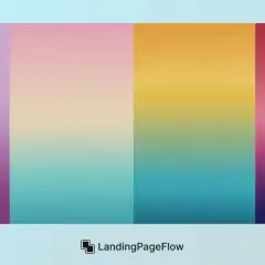 Four vertical panels showcase a beautiful gradient color transition from soft purples and pinks to vibrant yellows and blues, ending in deep magentas and purples.